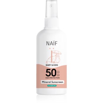 Naif Baby & Kids Mineral Sunscreen SPF 50 0 % Perfume spray protector pentru plajă - imagine 2